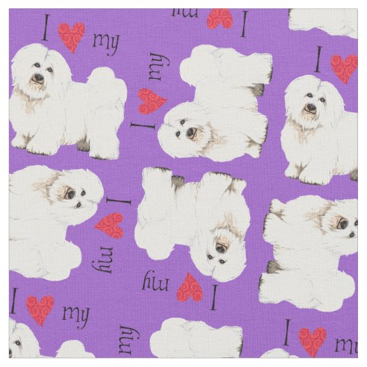 Tissu J'aime mon coton de Tulear (Fermer)
