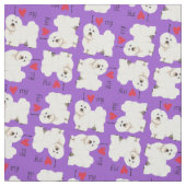 Tissu J'aime mon coton de Tulear (Échantillon)