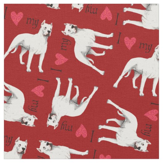 Tissu J'aime mon Dogo (Fermer)
