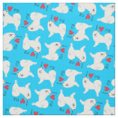 Tissu J'aime mon Eskie (Échantillon)