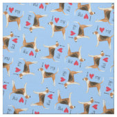 Tissu J'aime mon fox-hound américain (Échantillon)