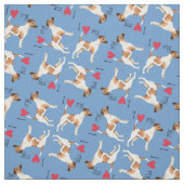 Tissu J'aime mon Fox Terrier doux (Échantillon)