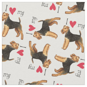 Tissu J'aime mon gallois Terrier