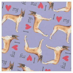 Tissu J'aime mon great dane