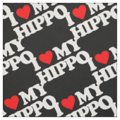 TISSU J'AIME MON HIPPOPOTAME (Échantillon)