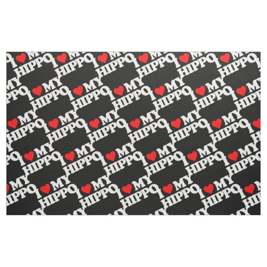TISSU J'AIME MON HIPPOPOTAME (Fat Quarter)