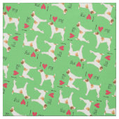 Tissu J'aime mon Jack Russell Terrier (Échantillon)