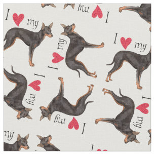 Tissu J'aime mon jouet Manchester Terrier