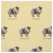 Tissu J'aime mon Keeshond (Échantillon)