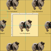 Tissu J'aime mon Keeshond (Carreau)