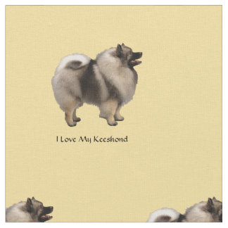 Tissu J'aime mon Keeshond