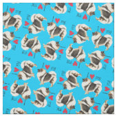 Tissu J'aime mon Keeshond (Échantillon)