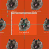 Tissu J'aime mon Keeshond (Carreau)