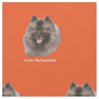 Tissu J'aime mon Keeshond