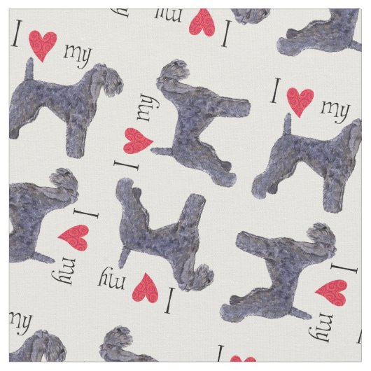 Tissu J'aime mon Kerry Blue Terrier (Fermer)