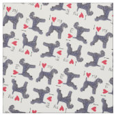 Tissu J'aime mon Kerry Blue Terrier (Échantillon)