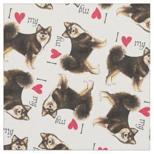 Tissu J'aime mon Lapphund finlandais