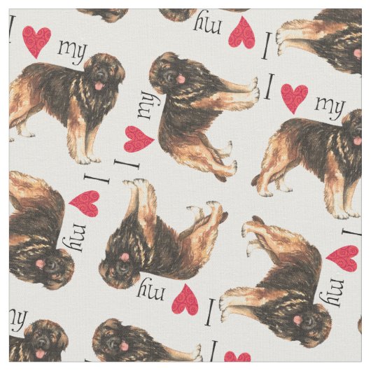 Tissu J'aime mon Leonberger (Fermer)