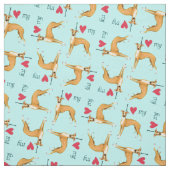 Tissu J'aime mon lévrier italien (Échantillon)