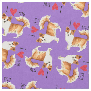 Tissu J'aime mon long chiwawa de manteau