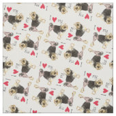 Tissu J'aime mon Lowchen (Échantillon)