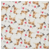 Tissu J'aime mon Malinois belge (Échantillon)