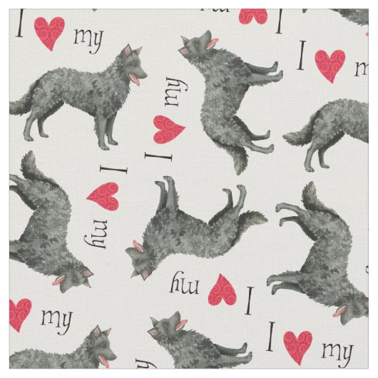 Tissu J'aime mon Mudi (Fermer)