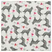 Tissu J'aime mon Mudi (Échantillon)