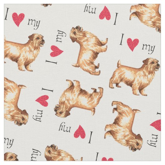 Tissu J'aime mon Norfolk Terrier (Fermer)