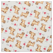 Tissu J'aime mon Norfolk Terrier (Échantillon)