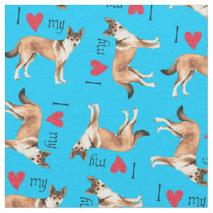 Tissu J'aime mon norvégien Lundehunhunt