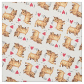 Tissu J'aime mon Norwich Terrier (Échantillon)