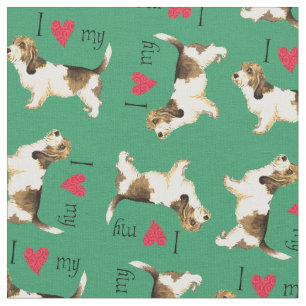 Tissu J'aime mon PBGV
