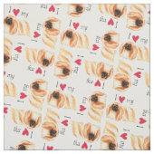 Tissu J'aime mon Pekingese (Échantillon)