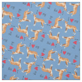 Tissu J'aime mon Podengo portugais (Échantillon)