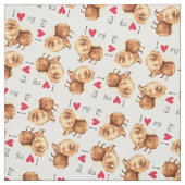 Tissu J'aime mon Poméranien (Échantillon)