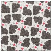 Tissu J'aime mon Puli (Échantillon)