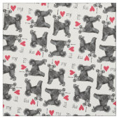 Tissu J'aime mon Pumi (Échantillon)