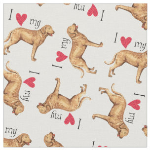 Tissu J'aime mon Retriever de la Baie de Chesapeake
