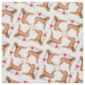 Tissu J'aime mon Rhodesian Ridgeback (Échantillon)