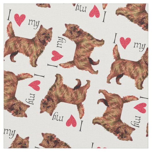 Tissu J'aime mon Ringard Cairn Terrier (Fermer)