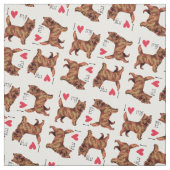 Tissu J'aime mon Ringard Cairn Terrier (Échantillon)