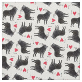 Tissu J'aime mon Schipperke (Échantillon)