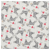 Tissu J'aime mon Schnauzer standard (Échantillon)