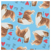 Tissu J'aime mon Sheltie (Fermer)