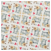 Tissu J'aime mon Silky Terrier (Échantillon)