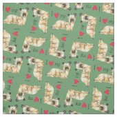 Tissu J'aime mon Skye Terrier (Échantillon)