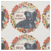 Tissu J'aime mon Skye Terrier (Échantillon)