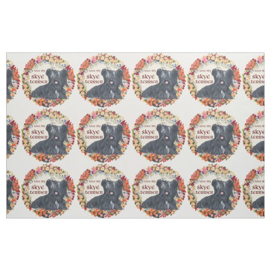 Tissu J'aime mon Skye Terrier (Fat Quarter)