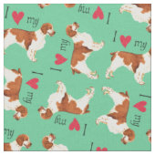 Tissu J'aime mon springer spaniel de Gallois (Fermer)